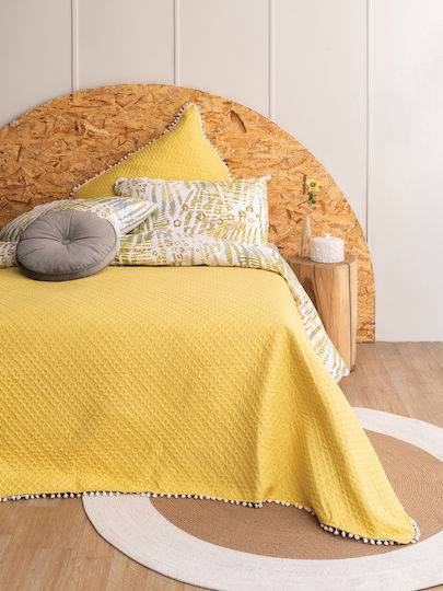Palamaiki Juniper Κουβερλί King Size Microfiber Yellow 260x240cm