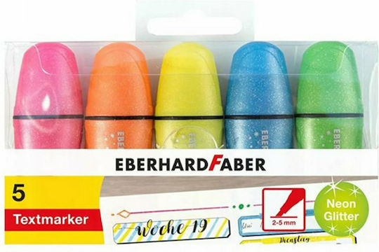 Eberhard Faber Glitter Neon Textmarker Mehrfarbig 5Stück