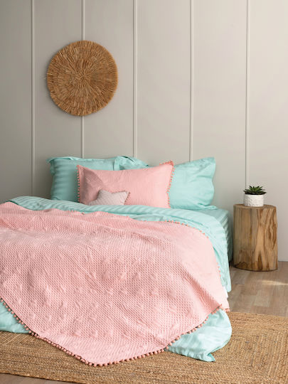 Palamaiki Morgan Κουβερλί Μονό Microfiber Pink 160x240cm