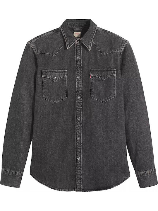 Barstow Western Langärmlig Jeans Hemd Schwarz