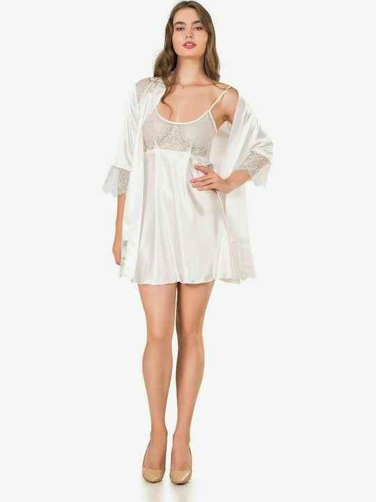 Moongirl Summer Bridal Women's Satin Robe with ...