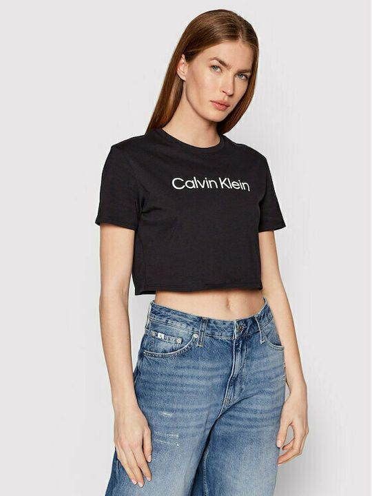 Calvin Klein Κοντομάνικο Crop Top Μαύρο