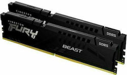 Kingston Fury Beast 16GB DDR5 RAM cu 2 module (2x8GB) și Viteză 4800 pentru Desktop