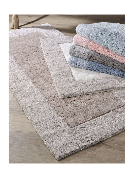 Down Town Home Πατάκι Μπάνιου Βαμβακερό Border 60-0243 Blue 70x160εκ.
