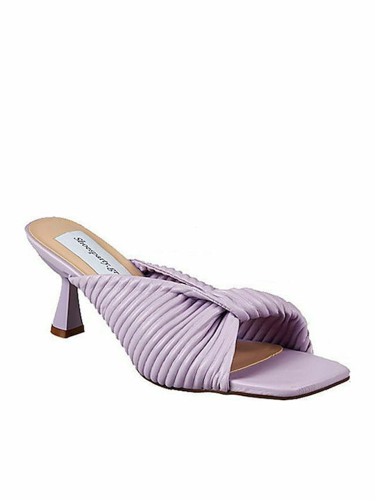 Elenross Mules mit Dünn Hoch Absatz in Lila Farbe