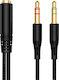 Leewello 3.5mm Jack Cable 3.5mm Male - 3.5mm Female Black 0.2m YPX-031
