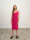 Summer Midi Dress Fuchsia