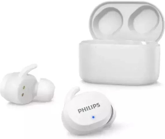 Philips TAT3216 Earbud Bluetooth Handsfree Căști cu Rezistență la Transpirație și Carcasă de Încărcare Alb