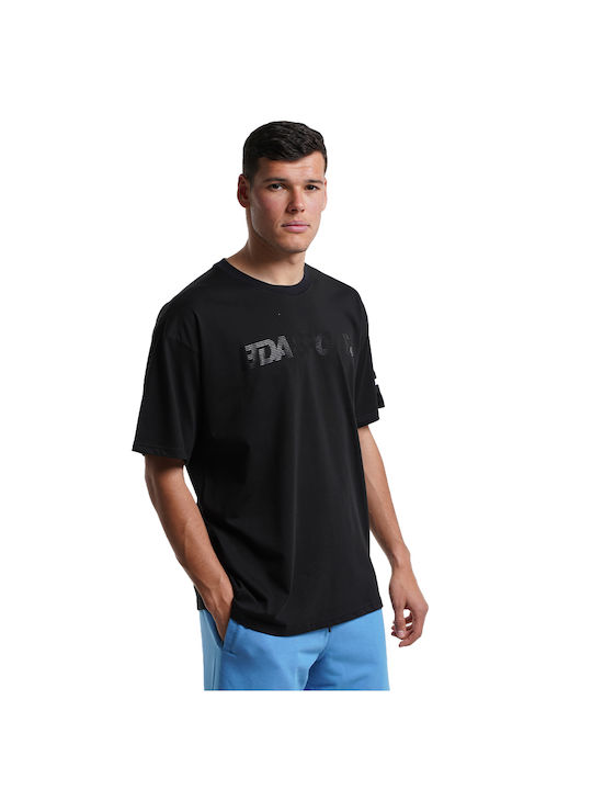 Body Action T-shirt Bărbătesc cu Mânecă Scurtă Negru