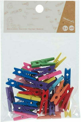 Wooden Clothespins σε Διάφορα Χρώματα 35pcs