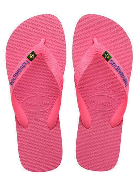 Havaianas Kinder Flip Flops Rosa Brasil Logo