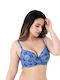 Dorina Underwire Bikini Bra with Adjustable Straps Blue