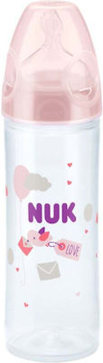 Nuk Plastikflasche New Classic Gegen Koliken mit Silikonsauger für 6-18 Monate Pink Liebe 250ml 1Stück 10.741.625