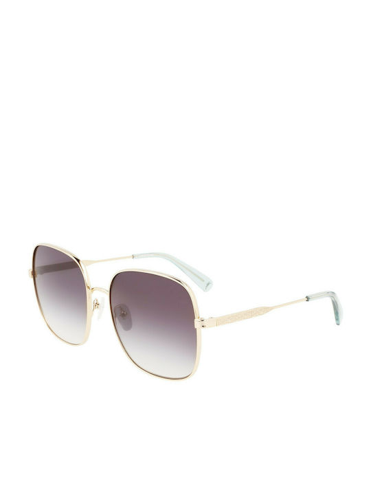 Longchamp Women's Sunglasses with Gold Metal Frame and Purple Gradient Lens LO159S 705