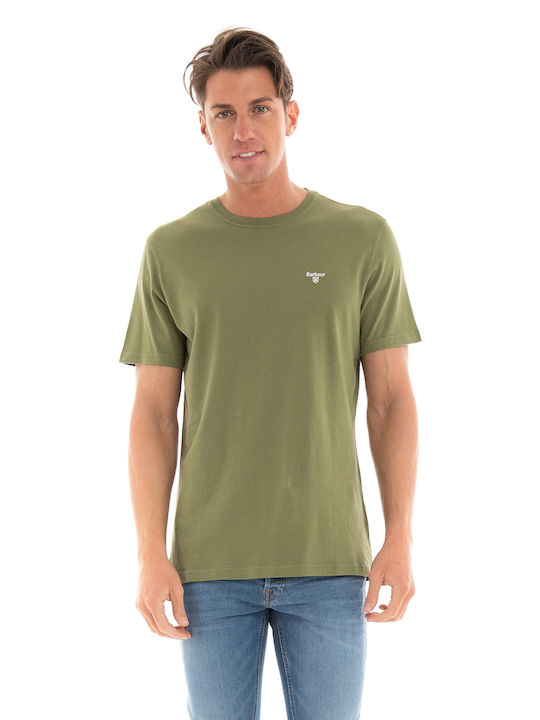 Barbour Ανδρικό T-shirt Χακί με Λογότυπο