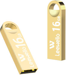 Leewello 16GB USB 3.0 Stick Gold