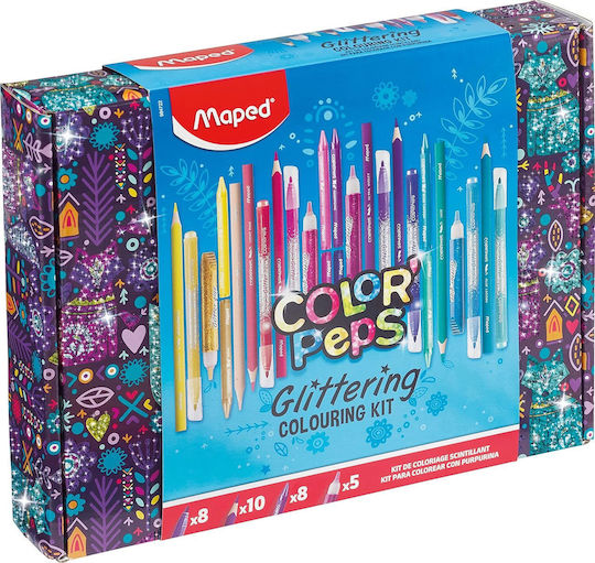 Maped Color Peps Glittering Colouring Set Malsets Malset mit Glitzer 31-teilig 31Stück