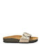 Leather Women's Sandals Metallic Toupe