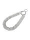 Pet Interest Triple Row Chain Ring Πνίχτης Σκύλου Αλυσίδα σε Ασημί χρώμα 3mm x 70cm
