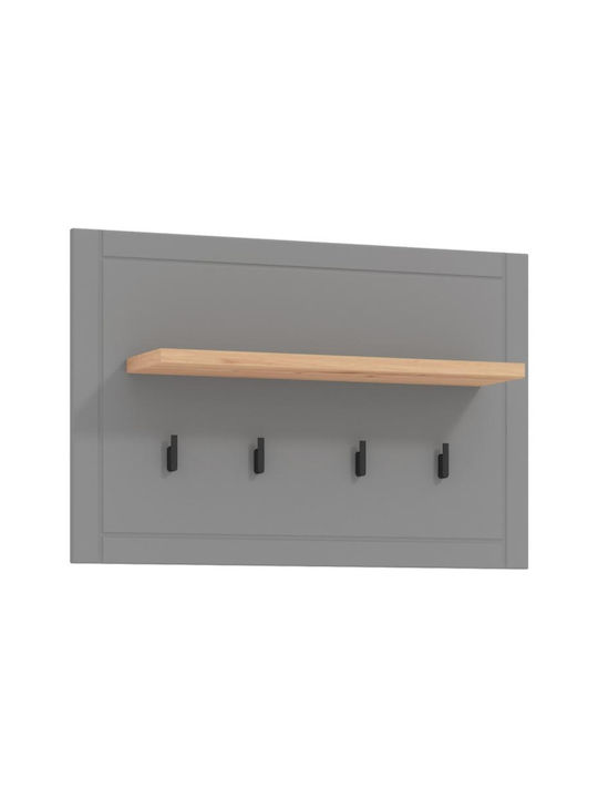Fylliana Wall Hanger Valencia Wooden 4 Hooks Gray 86.5x19.5x57cm