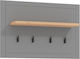 Fylliana Wall Hanger Valencia Wooden 4 Hooks Gray 86.5x19.5x57cm