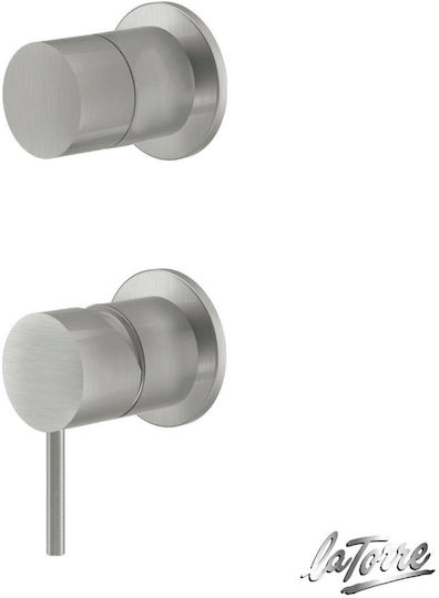La Torre Elle 316 Built-in Faucet Mixer for Shower 2 Exits Inox Inox Brushed