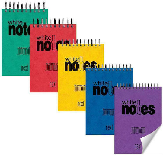 Next Notes Σετ 20 Μπλοκ Σημειώσεων Σπιράλ A6 80 Φύλλων με Λευκές Σελίδες (Διάφορα Χρώματα)