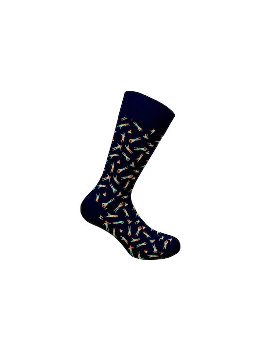 Walk Men's Patterned Socks Blue