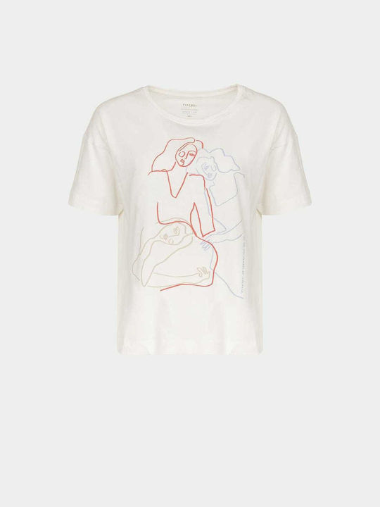 Tricou pentru femei cu decolteu rotund Tiffosi (10043953-MIRANDA-B-110-WHITE)