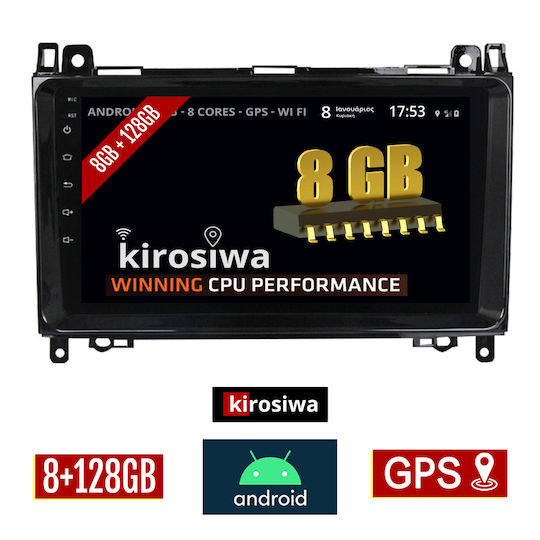 Kirosiwa Car Audio System for Mercedes-Benz A Class (W169) 2004-2012 (Bluetooth/USB/AUX/WiFi/GPS) with Touch Screen 9"