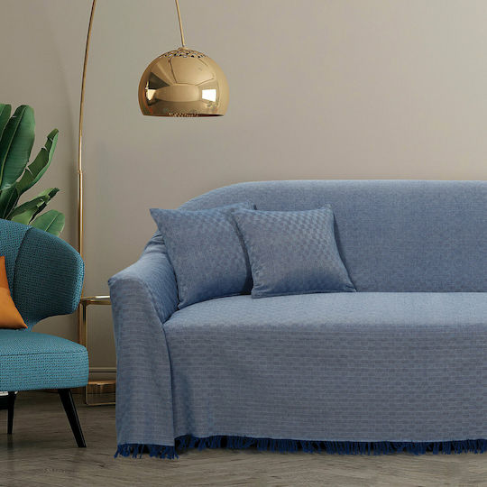 Das Home 0224 Sofa Throw Jacquard 180x250cm Blue
