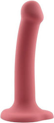 Action Bouncy Flexible Soft Liquid Silicone Ρεαλιστικό Dildo Burgundy 18cm