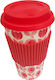 Bamboo Cup with Lid Red