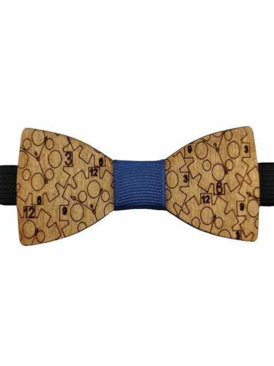 Men's Bow Tie Wooden Ethnic Edition Pine Pine Pine Blue Tie Bonjour Bebe "0007"