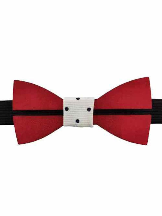 Men's Wooden Bow Tie Main Edition Red Bow White Tie Bonjour Bebe "0018"