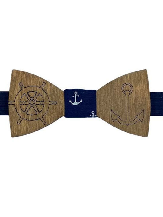 Men's Bow Tie Wooden Themes Edition Walnut Bow Tie Blue Bonjour Bebe "0038"