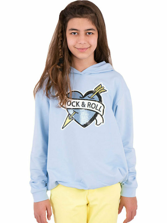Kinder-Sweatshirt mit Kapuze Hellblau AZP3009F2