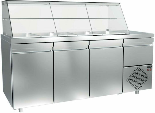 Dominox Commercial Salad Refrigerator with 3 Doors and Drawer 0/+8°C L180xD70xH130cm