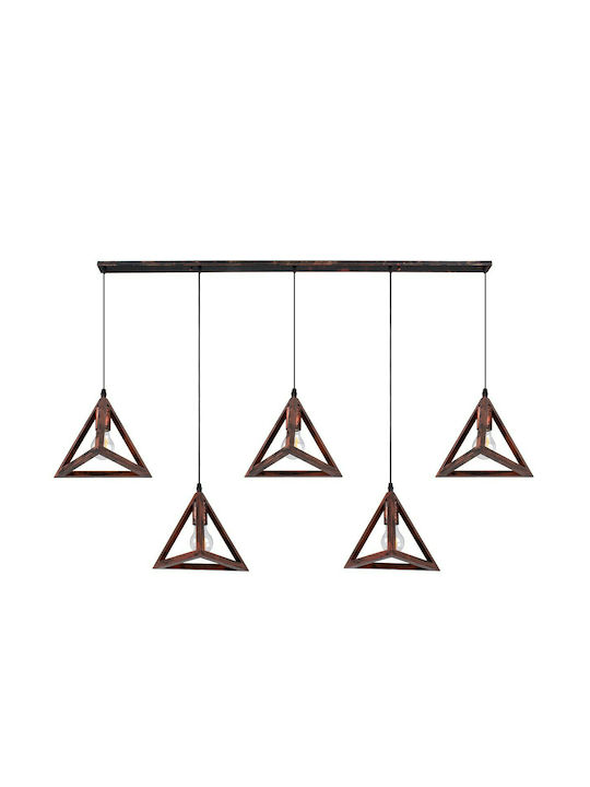 GloboStar Triangle Pendant Chandelier 5xE27 Bronze