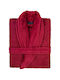 Naf Naf Casual Line Bathrobe with Collar Burgundy 450gr/m²
