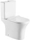 Vinci Cover E21303 Stehende Toilette Randlos mit Spülung mit Schlank Deckel Sanftes Schließen Weiße