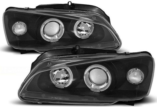 Junyan Μπροστινά Φανάρια Angel Eyes για Peugeot 106 με Λάμπες Η1 2τμχ