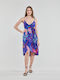 Desigual Alana Summer Mini Dress Wrap Blue