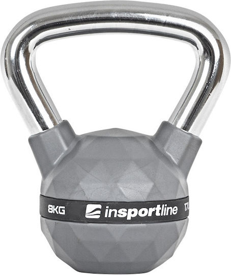 inSPORTline Silver Rubber Kettlebell 8kg