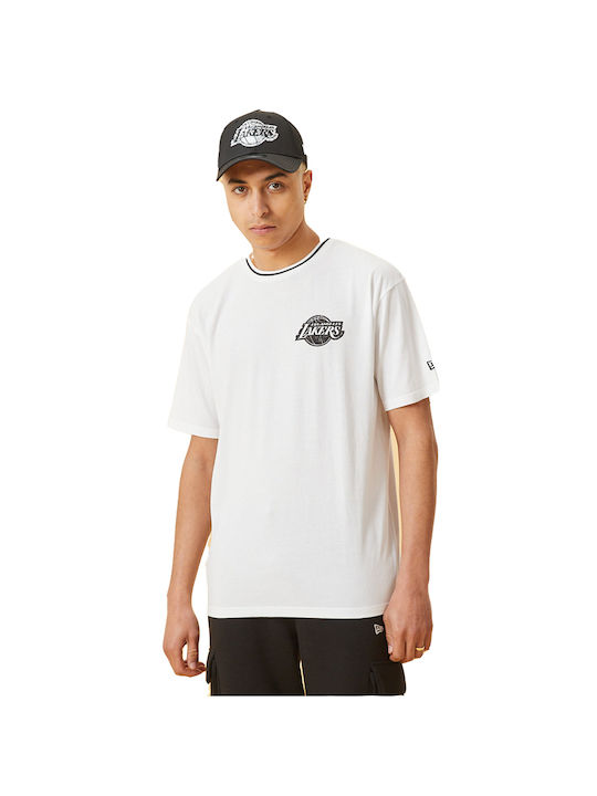 New Era Distressed Αθλητικό Ανδρικό T-shirt Λευκό με Στάμπα