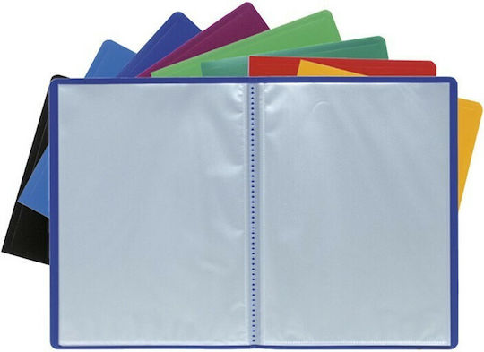 Exacompta Clipboard Flexible with 50 plastic sleeves Slides for Paper A4 (Μiscellaneous colours) 1pcs