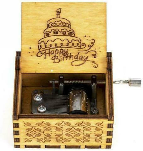 Cutia muzicală Happy Birthday din Lemn 1buc HBTMB34