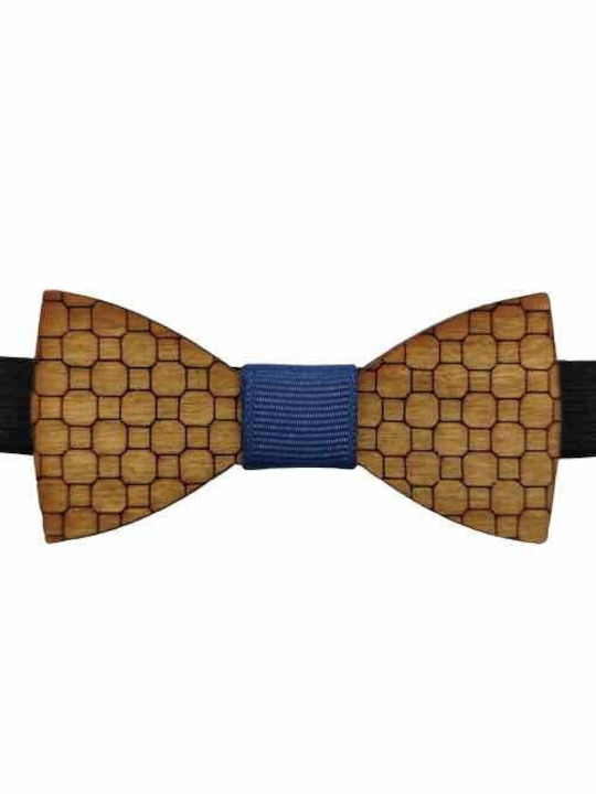 Men's Wooden Bow Tie Grammik Edition Walnut Bow Tie Blue Bonjour Bebe "0016"