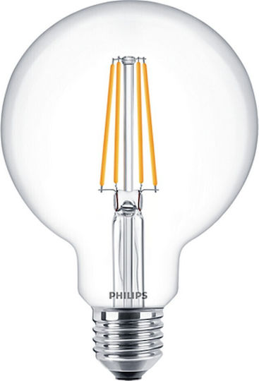 Philips Bec LED 7W pentru Soclu E27 și Formă G95 Alb cald 806lm