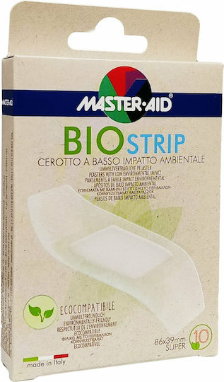 Master Aid Bio Strip Αυτοκόλλητα Επιθέματα 86x39mm 10τμχ